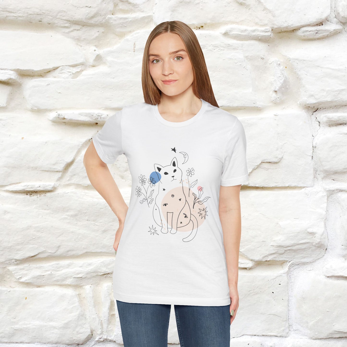 "Night Garden Cat T-Shirt for Men & Women | 100% Cotton* | Enchanting Cat Lover Tee 🐾"