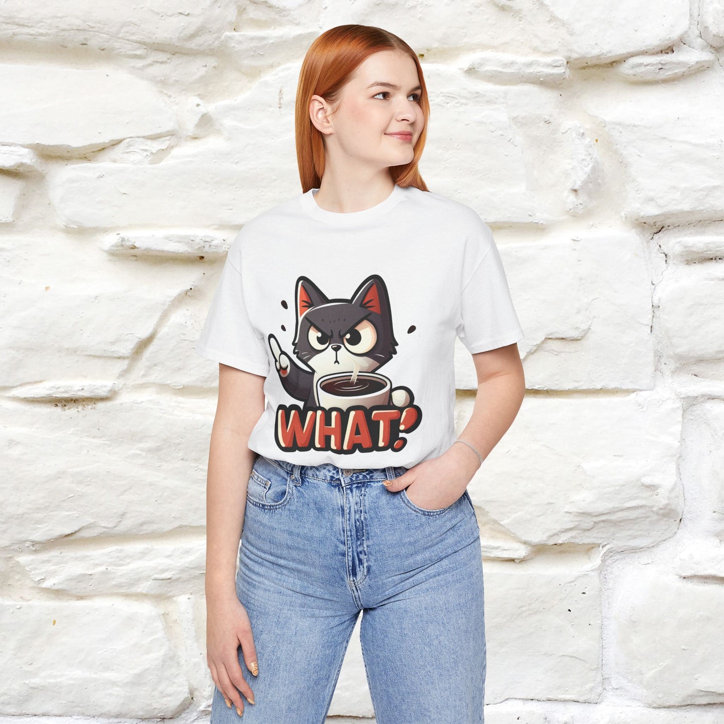 "What" Cat T-Shirt for Men & Women | 100% Cotton* | Cattitude Tee