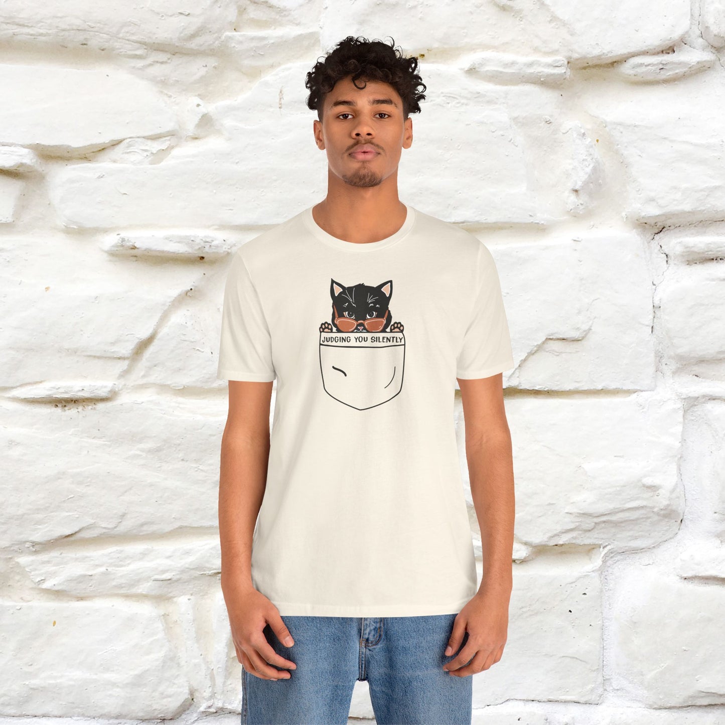 Judging You Silently Cat T-Shirt for Men | 100% Cotton* Funny & Sassy Tee