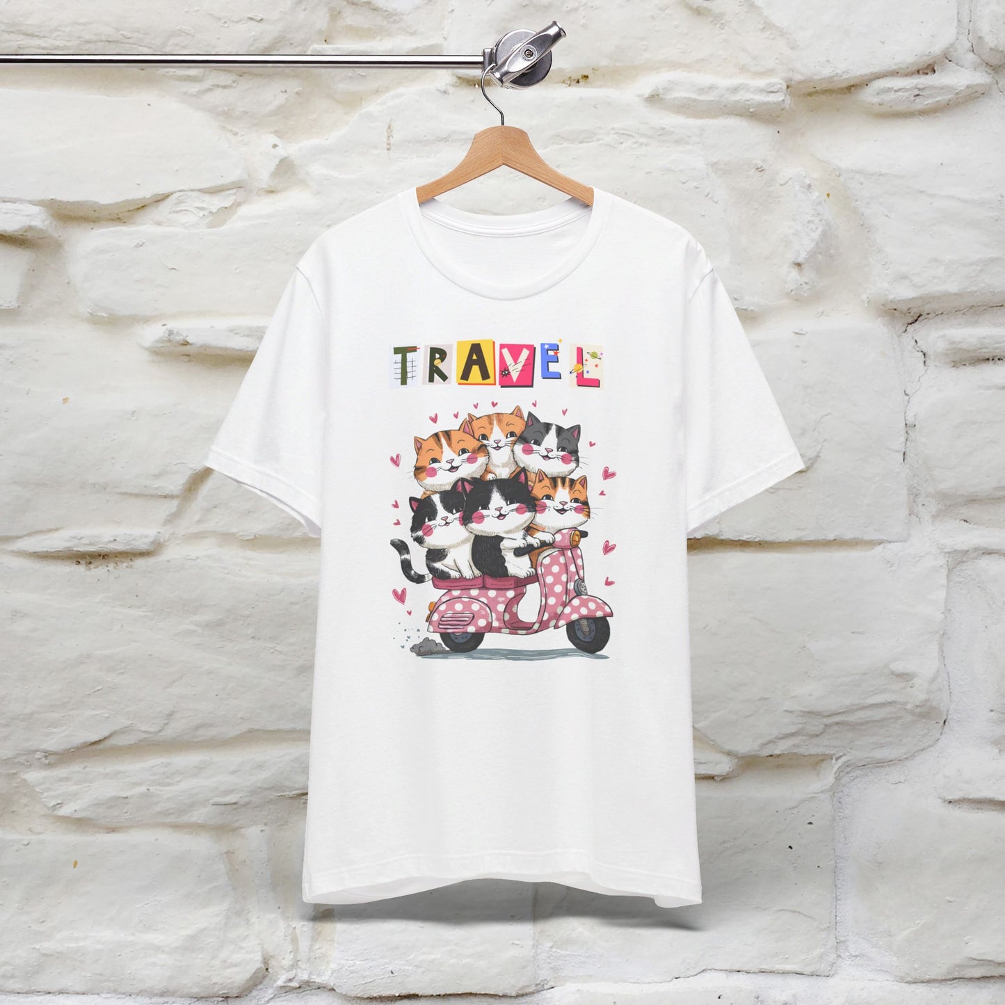 ''Travel'' Cat T-shirt for Women 100% Cotton* - Nunu&Miao Studio