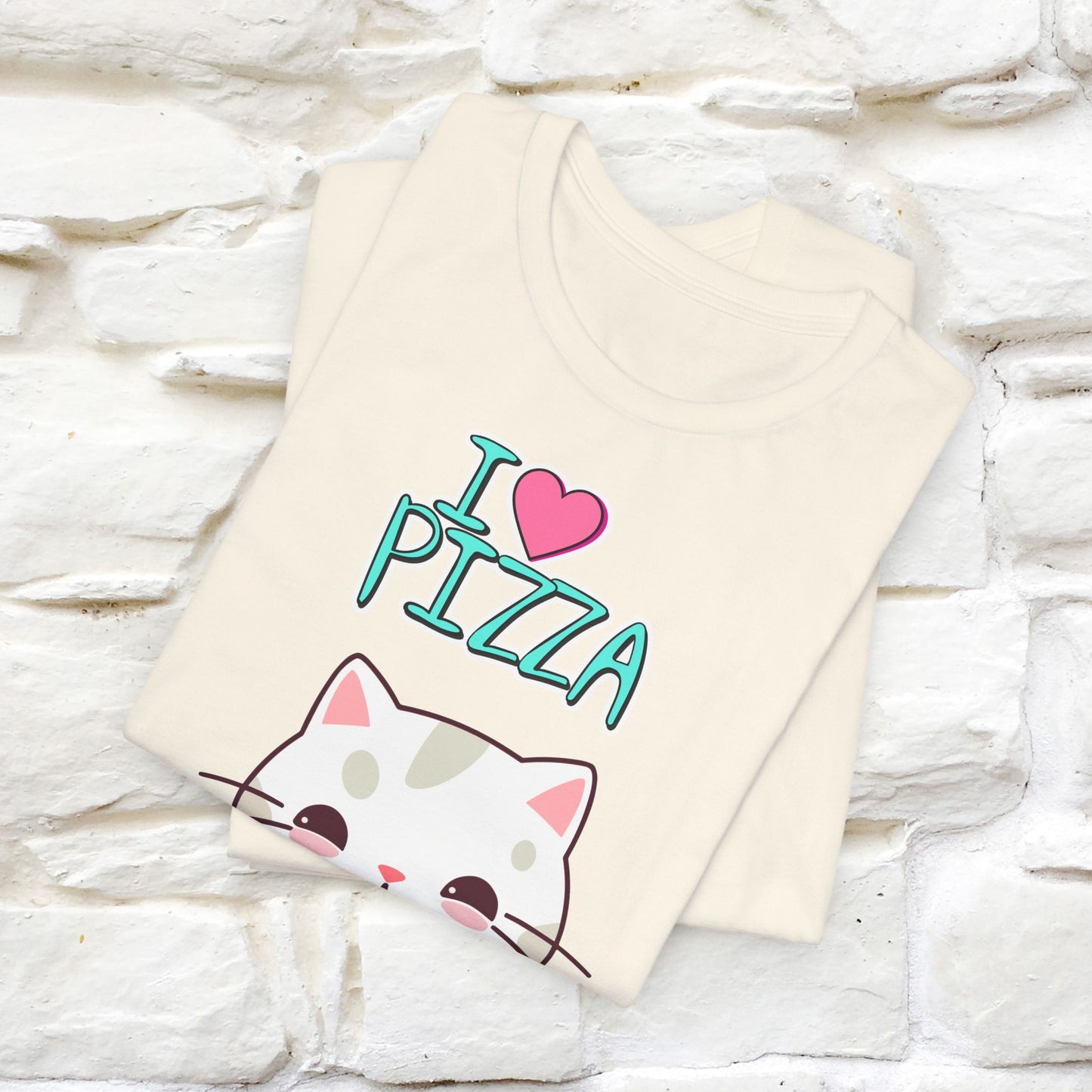 "I Love Pizza" Cat T-shirt for Men & Women | 100% Cotton*