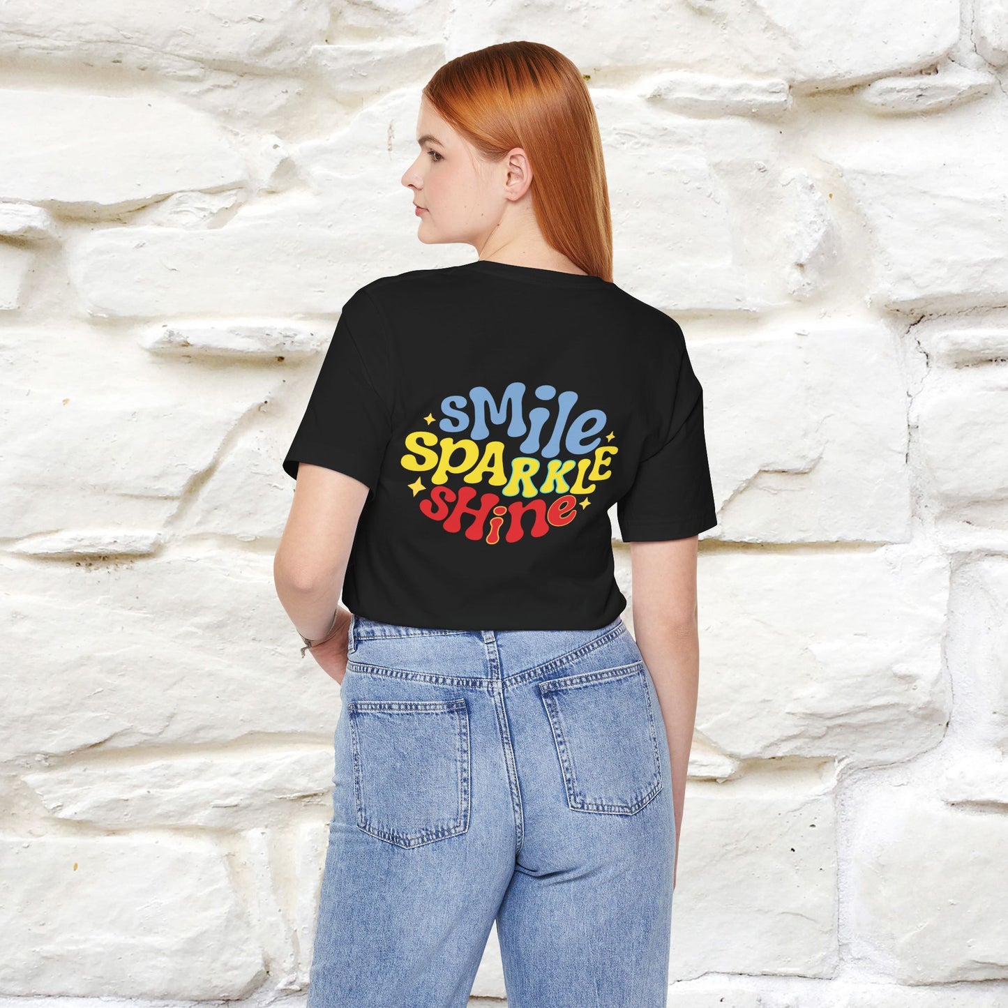 "Smile, Sparkle, Shine" Cat T-Shirt | Front & Back Design | Nunu&Miao Studio