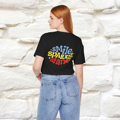 "Smile, Sparkle, Shine" Cat T-Shirt | Front & Back Design | Nunu&Miao Studio