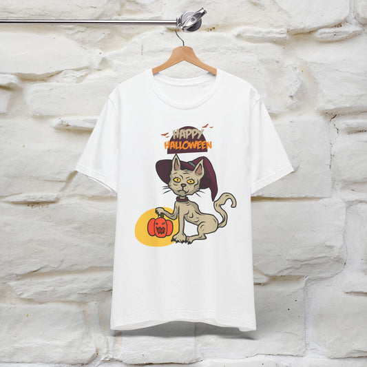 ''Happy Halloween Cat Witch '' Unisex T-shirt 100% Cotton*