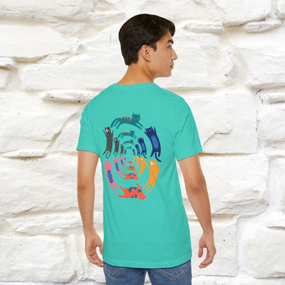"The Hypnotic Meow'' Cat T-Shirt Front and Back Design | Nunu&Miao Studio