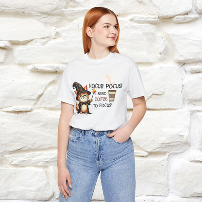''Hocus Pocus I Need Coffe To Focus'' Funny Cat Shirt | Nunu&Miao Studio