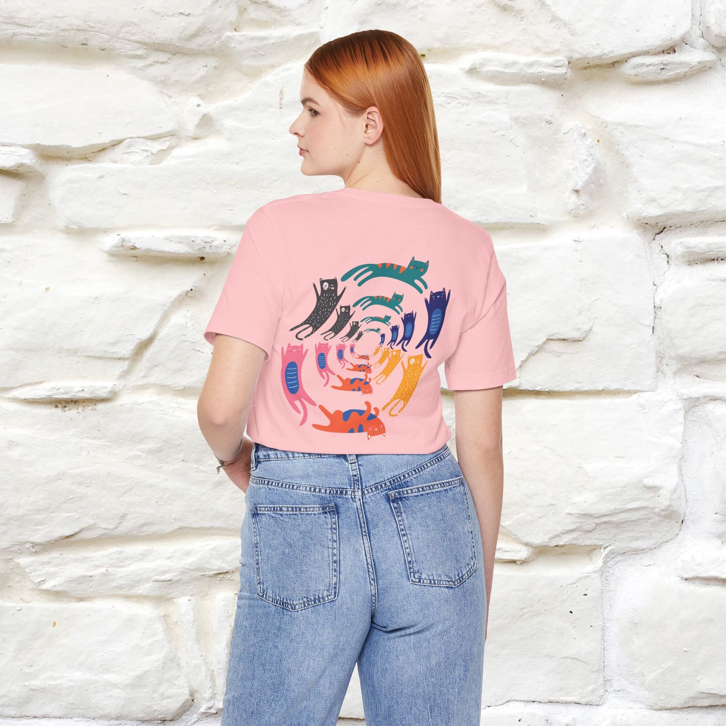 "The Hypnotic Meow'' Cat T-Shirt Front and Back Design | Nunu&Miao Studio