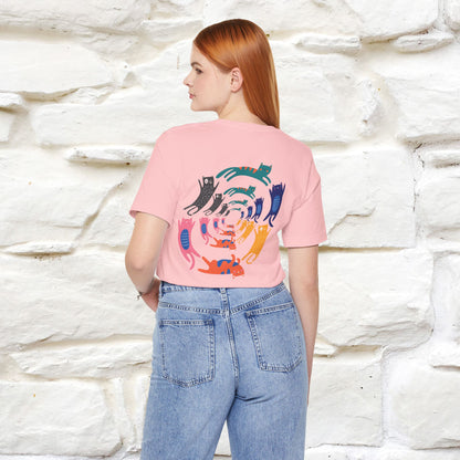 "The Hypnotic Meow'' Cat T-Shirt Front and Back Design | Nunu&Miao Studio