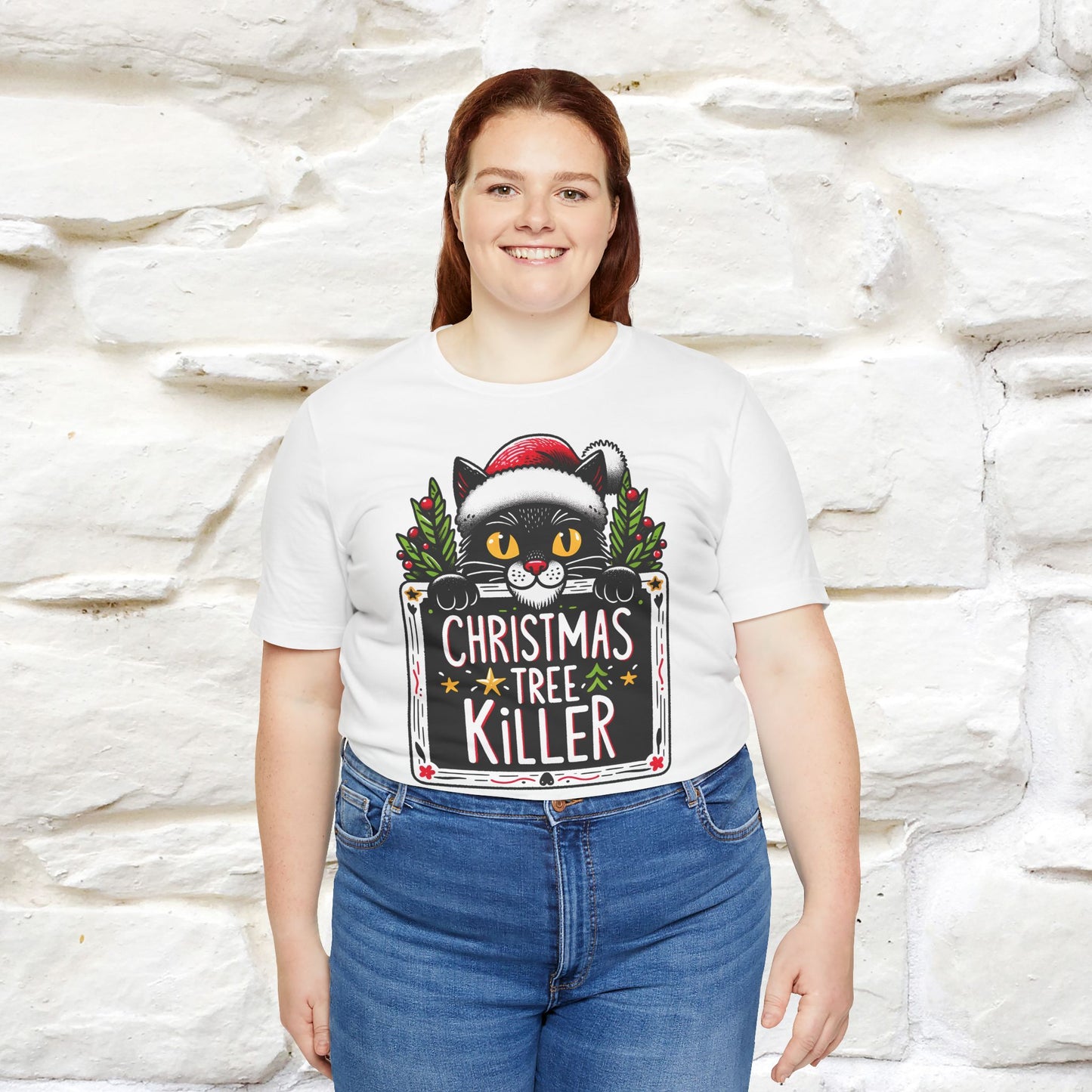 Christmas Tree Killer | Festive Cat Christmas Shirt for Men & Women | 100% Cotton*