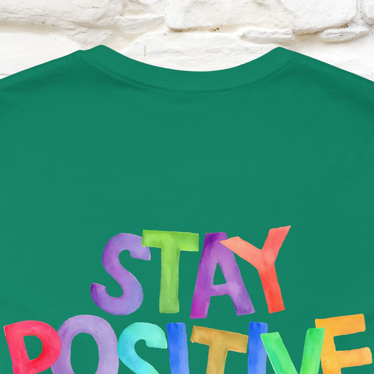 "Stay Positive'' Cat T-Shirt | Front & Back Design | Nunu&Miao Studio