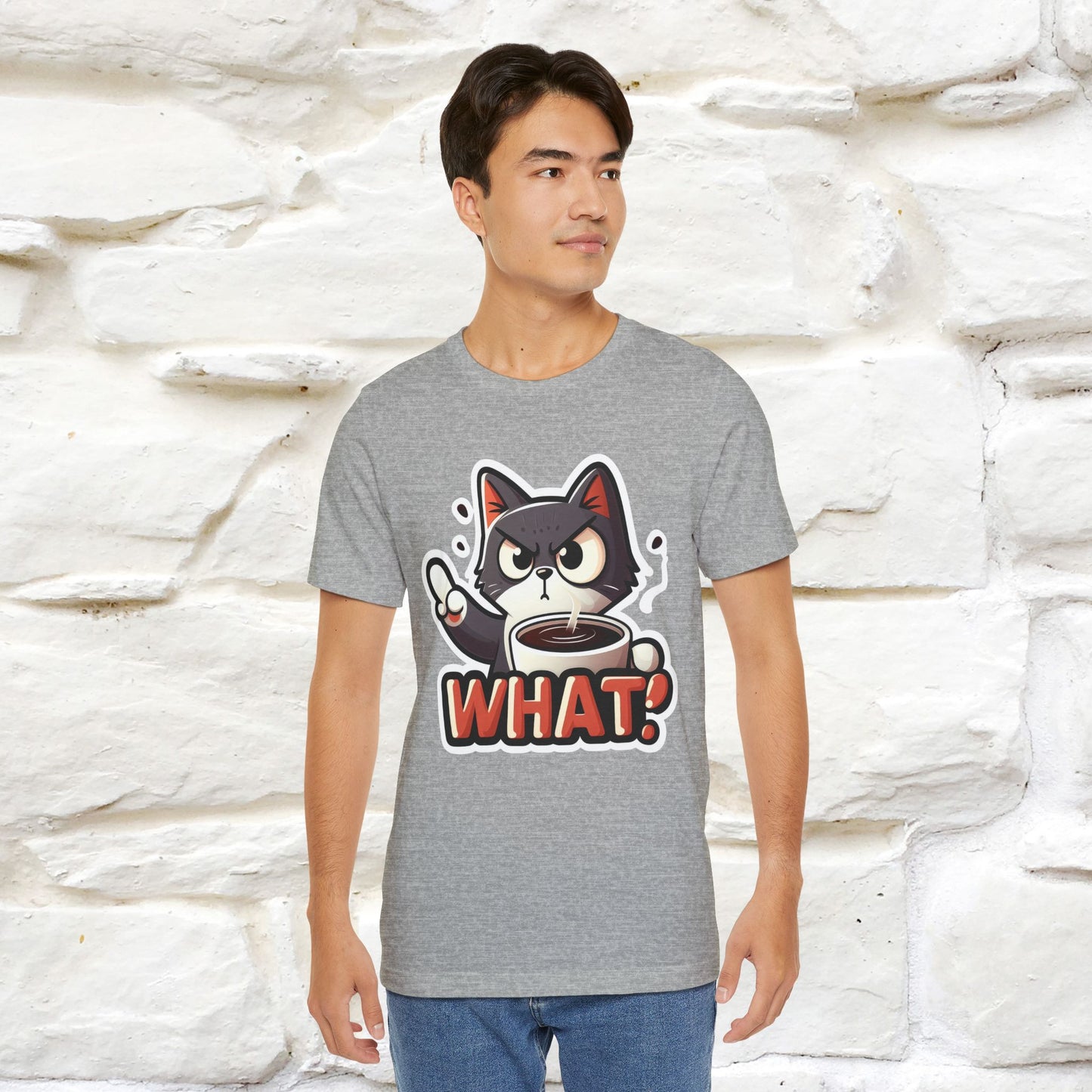 "What" Cat T-Shirt for Men & Women | 100% Cotton* | Cattitude Tee