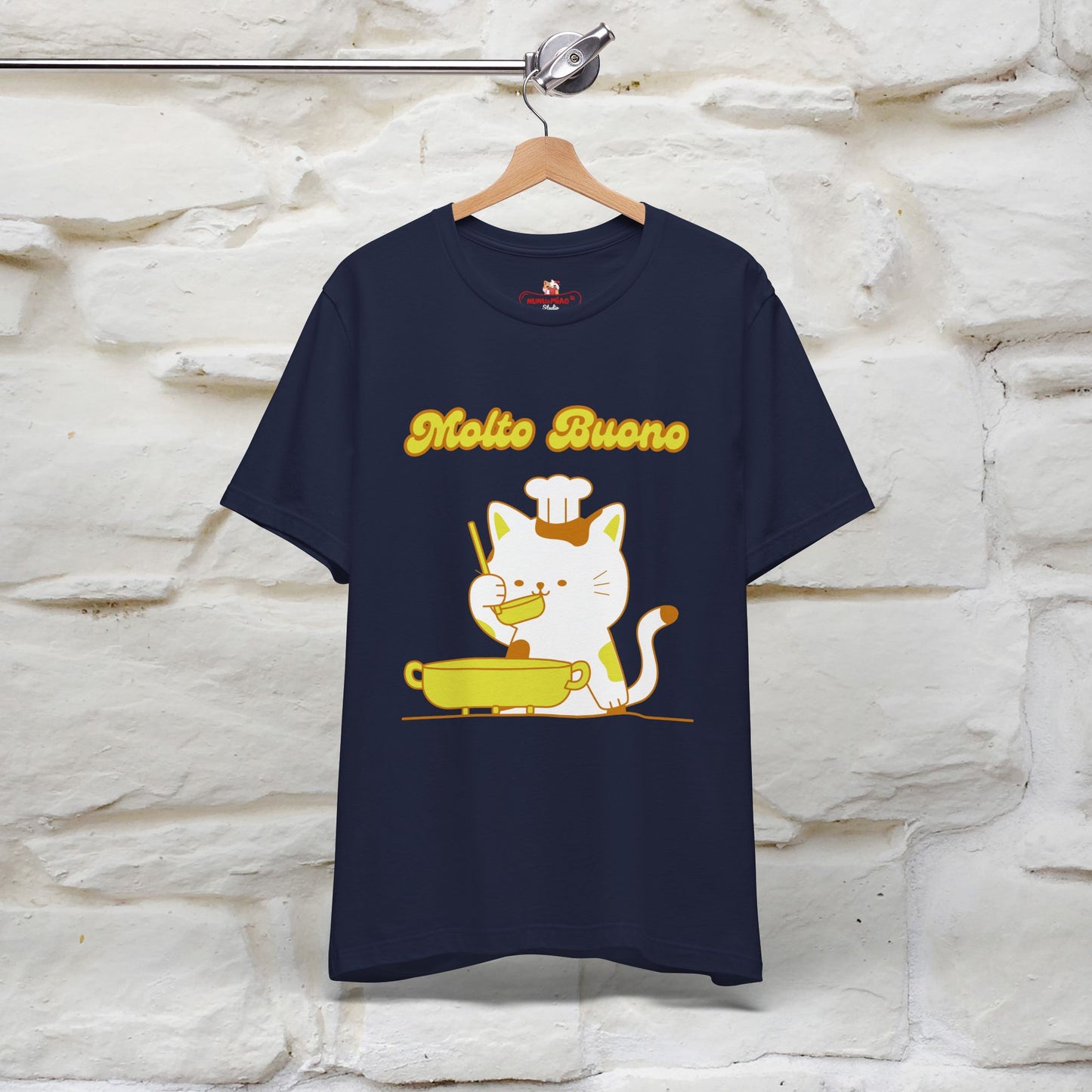 “Molto Buono Cat T-Shirt | Italian-Inspired Cat Shirt for Men & Women | 100% Cotton”