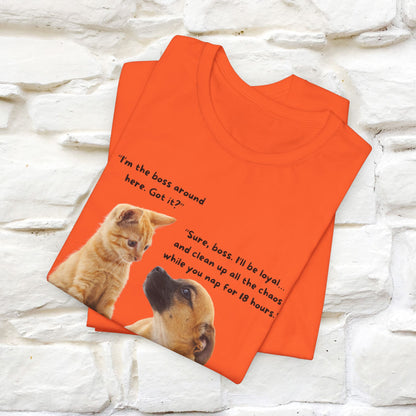 ''I am The Boss Here'' Funny Cat T-shirt for Men and Women  100% Cotton*