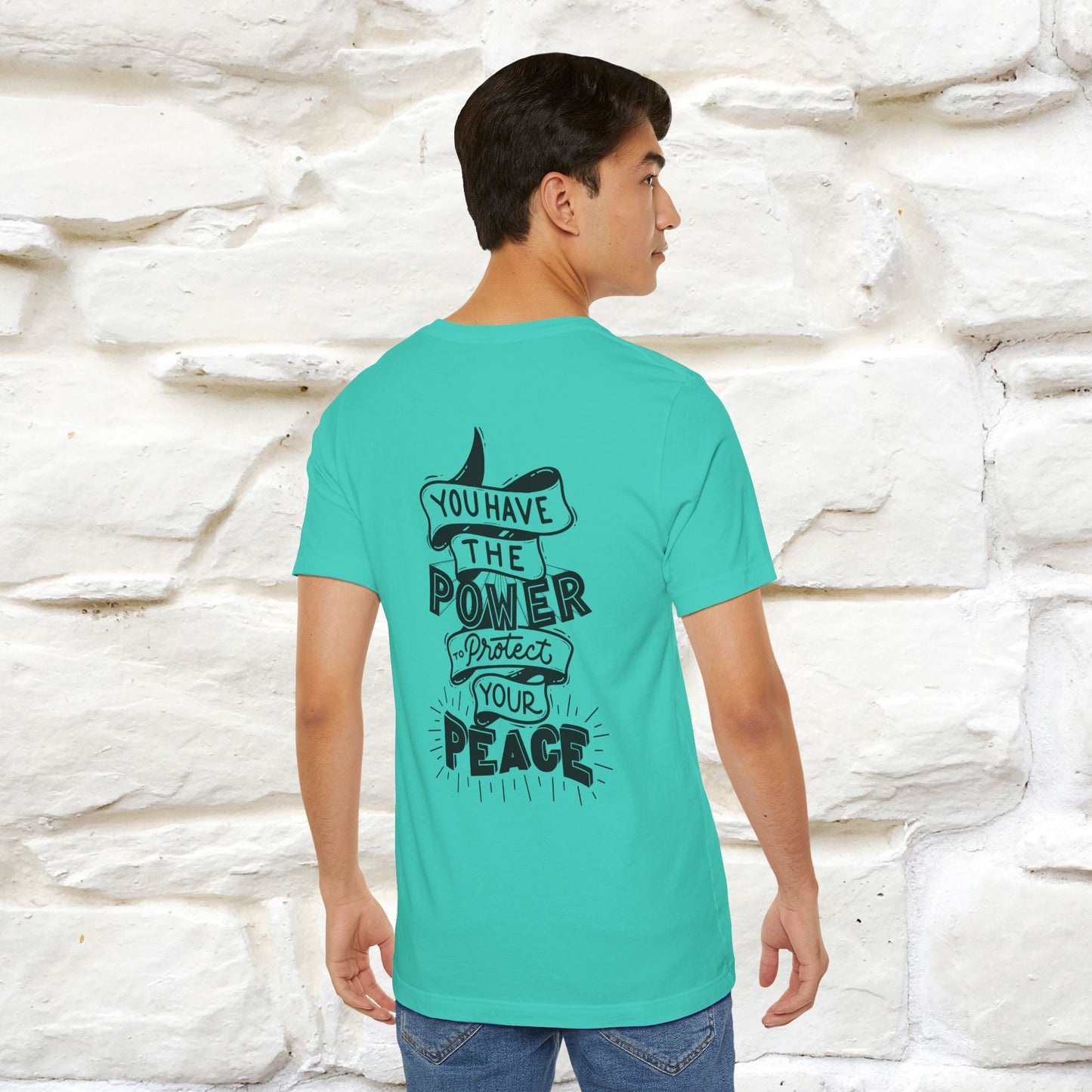 "You Have the Power to Protect Your Peace" Cat T-Shirt| Front & Back Design | Nunu&Miao Studio