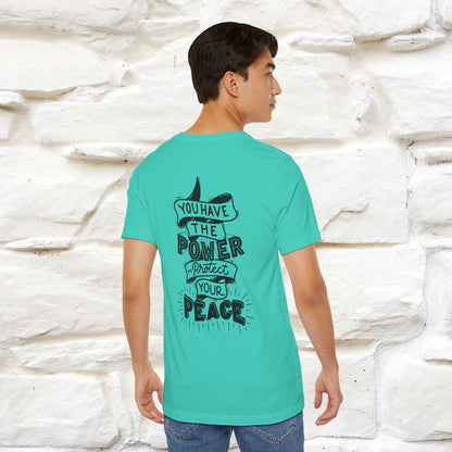 "You Have the Power to Protect Your Peace" Cat T-Shirt| Front & Back Design | Nunu&Miao Studio