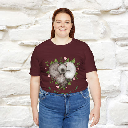"All You Need Is Love" Cat T-Shirt | 100% Cotton* | Adorable Cat Apparel for Men & Women