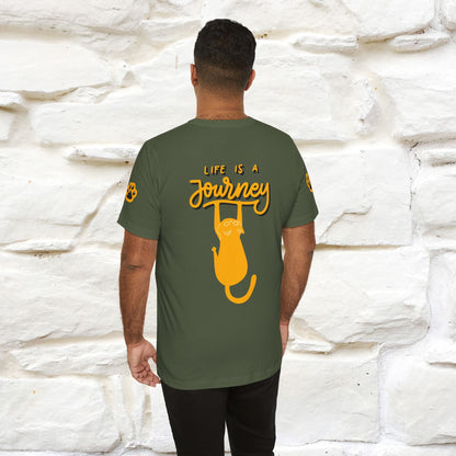 "Life Is A Journey'' Cat T-Shirt | Front & Back Design | Nunu&Miao Studio