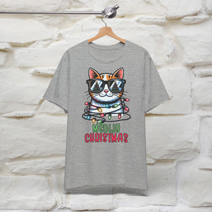 Meowy Christmas T-Shirt | Festive Cat Christmas Shirt for Men & Women | 100% Cotton