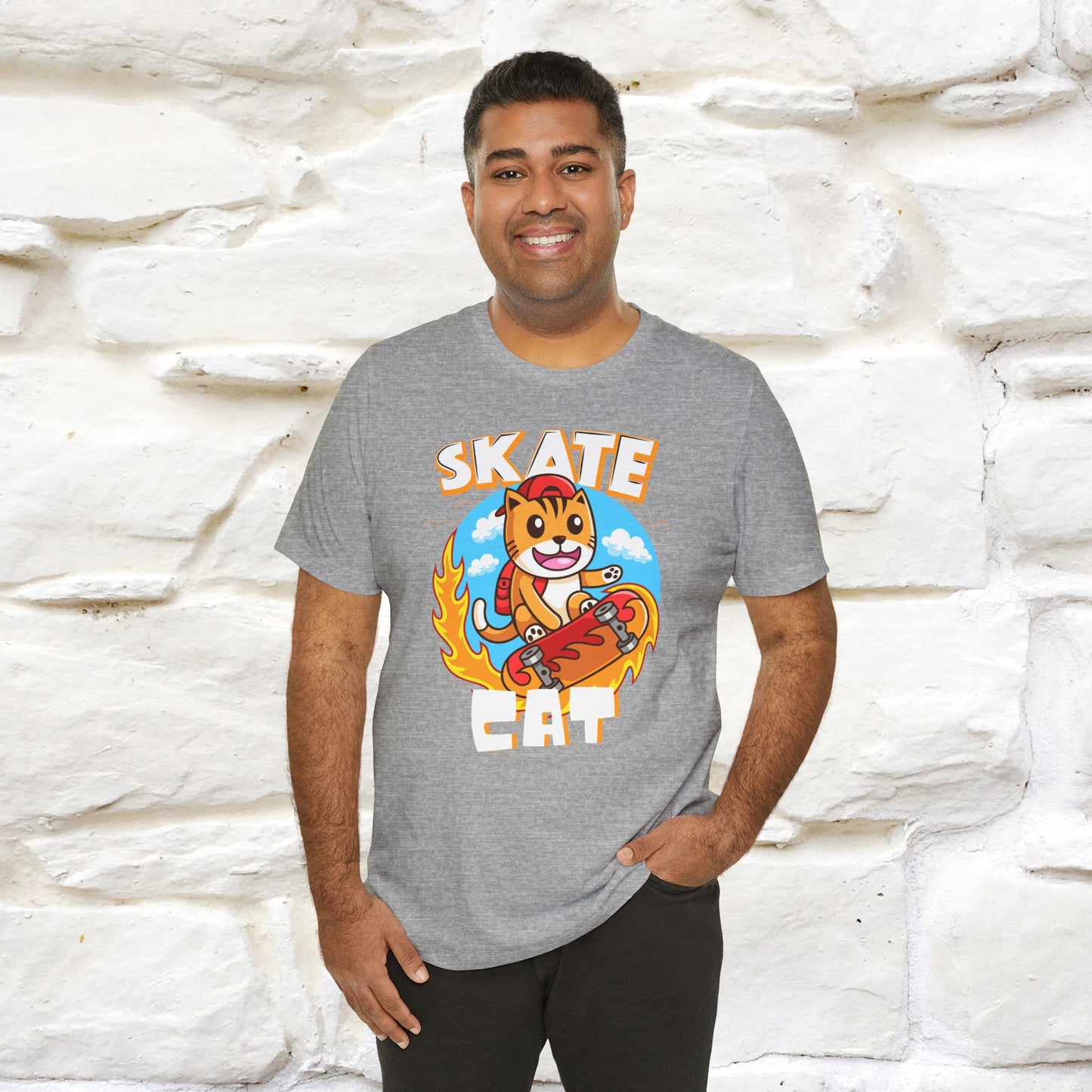 "Skate Cat" Cat T-shirt for Men & Women | 100% Cotton