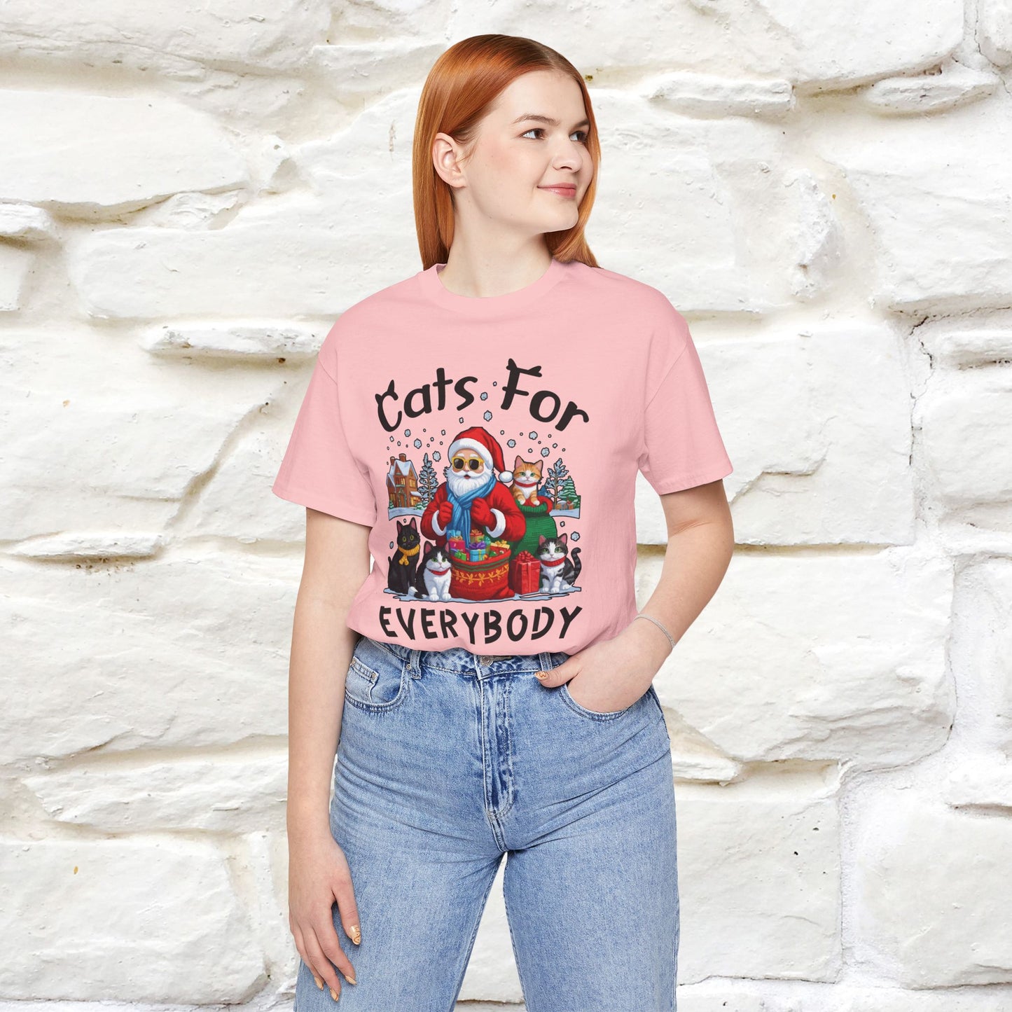 Cats For Everybody T-Shirt | Festive Cat Christmas Shirt for Men & Women | 100% Cotton