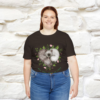 "All You Need Is Love" Cat T-Shirt | 100% Cotton* | Adorable Cat Apparel for Men & Women