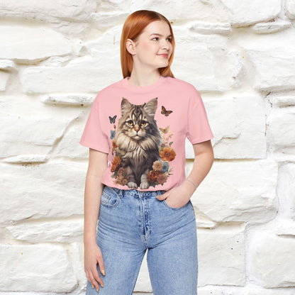 ''Floral Feline Fantasy'' Cat T-shirt for Women 100% Cotton*