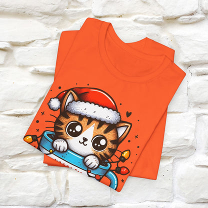 Meowy Catmas T-Shirt | Festive Cat Christmas Shirt for Men & Women | 100% Cotton