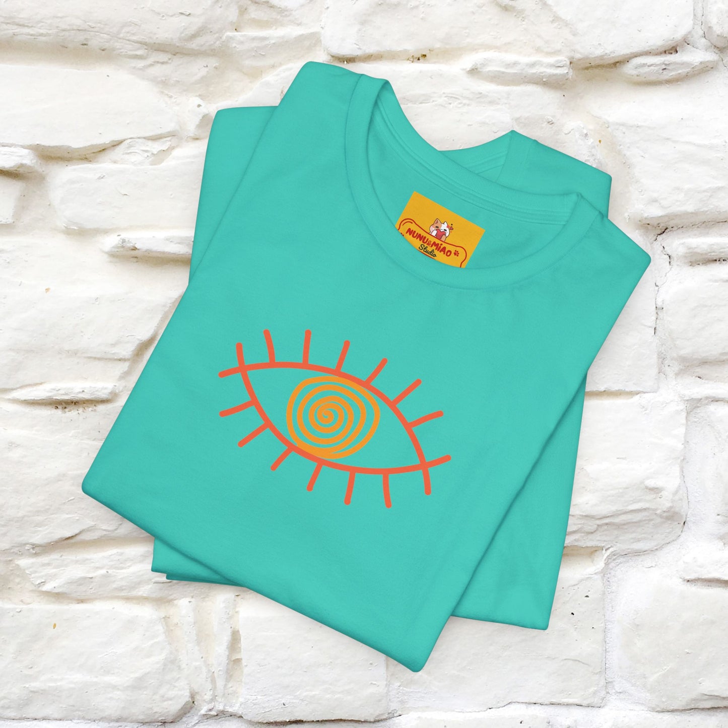 "The Hypnotic Meow'' Cat T-Shirt Front and Back Design | Nunu&Miao Studio