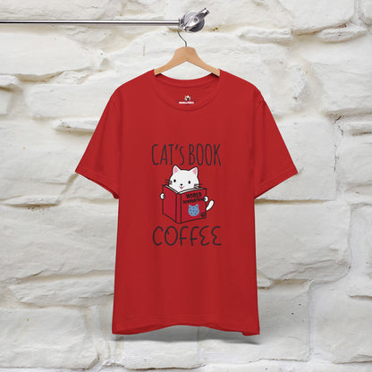 "Cat's Book Coffee" Cat T-Shirt for Men & Women | 100% Cotton* | Cozy Vibes for Book & Cat Lovers