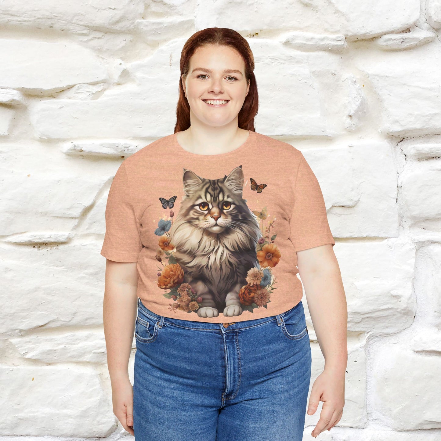 ''Floral Feline Fantasy'' Cat T-shirt for Women 100% Cotton*