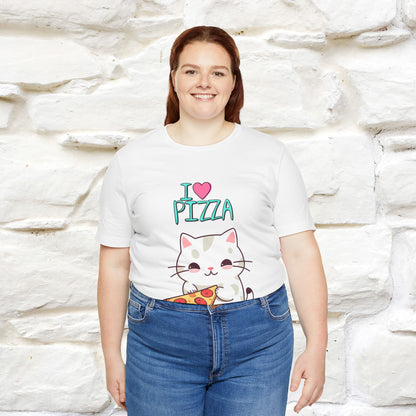 "I Love Pizza" Cat T-shirt for Men & Women | 100% Cotton*