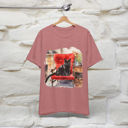 "Chair Majesty with the Black Cat" T-shirt for Women | 100% Cotton*