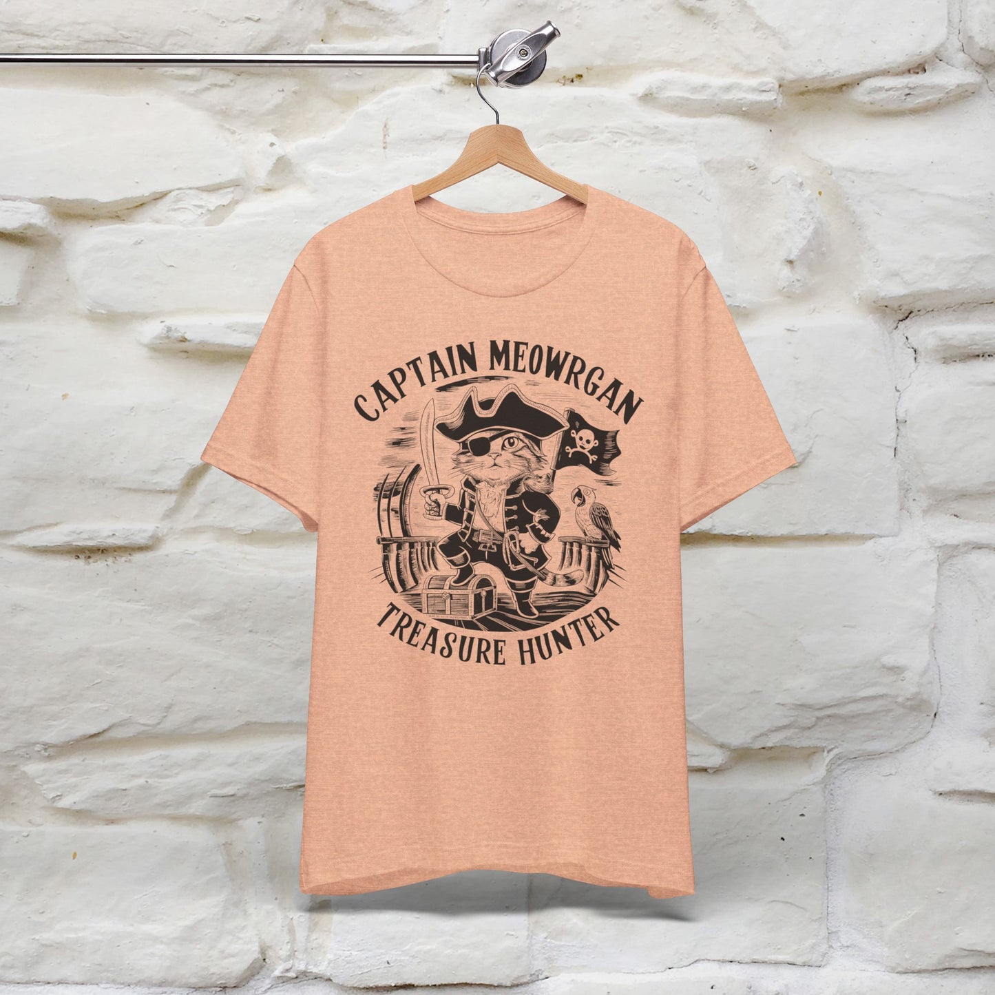 Captain Meowrgan Treasure Hunter T-Shirt | Adventure Cat Tee for Men & Women | 100% Cotton*