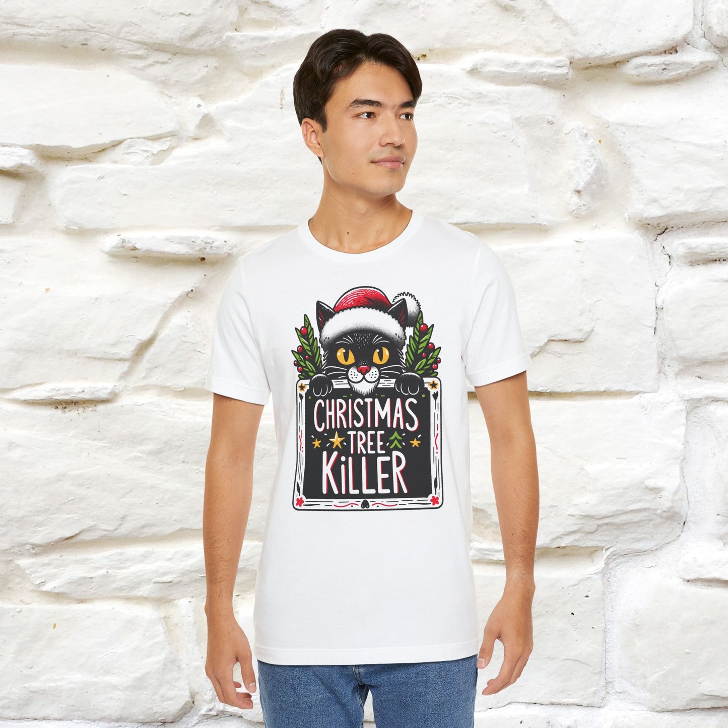 Christmas Tree Killer | Festive Cat Christmas Shirt for Men & Women | 100% Cotton*