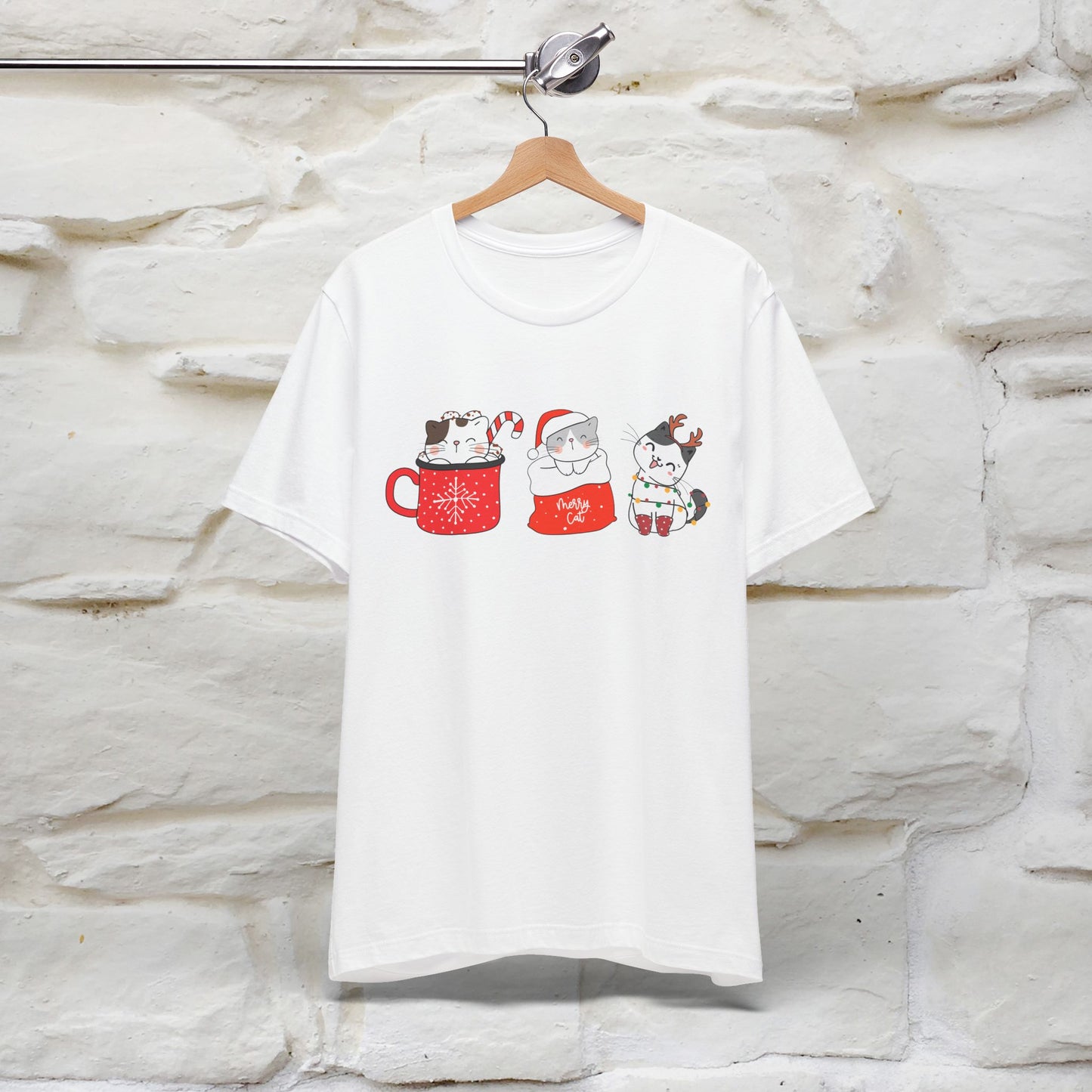 Sweet Cute Christmas Cat T-Shirt | Adorable Holiday Cat Shirt for Men & Women | 100% Cotton*