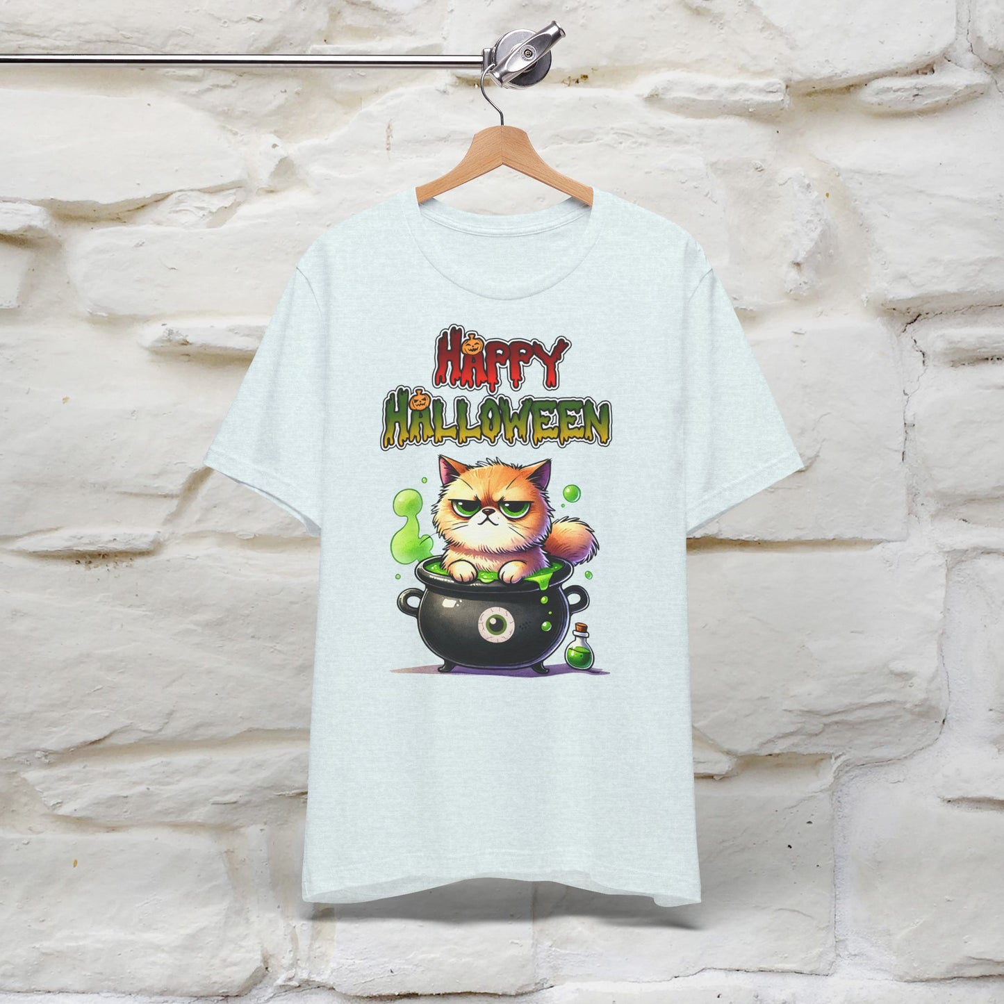 ''Angry Cat Happy Halloween'' Unisex T-shirt  100% Cotton*