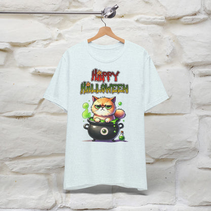 ''Angry Cat Happy Halloween'' Unisex T-shirt  100% Cotton*