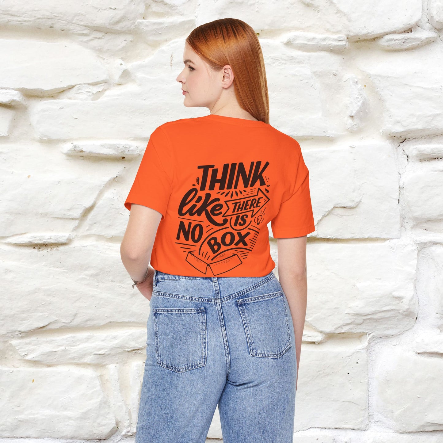 "Think Like There Is No Box" Cat T-Shirt| Front & Back Design | Nunu&Miao Studio