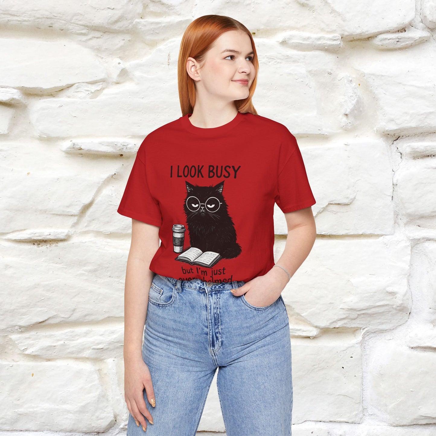 "I Look Busy But I'm Just Overwhelmed" |Cat T-Shirt | Nunu&Miao Studio