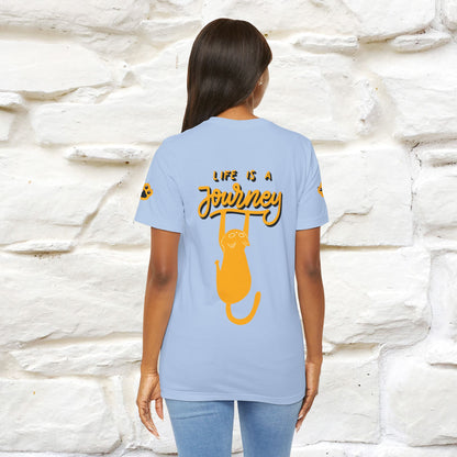 "Life Is A Journey'' Cat T-Shirt | Front & Back Design | Nunu&Miao Studio