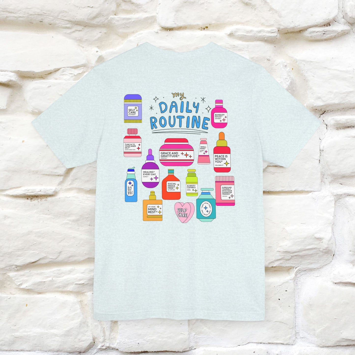 Boost Your Immunity: My Daily Routine Cat T-Shirt | Unisex Front & Back Design | 100% Cotton*