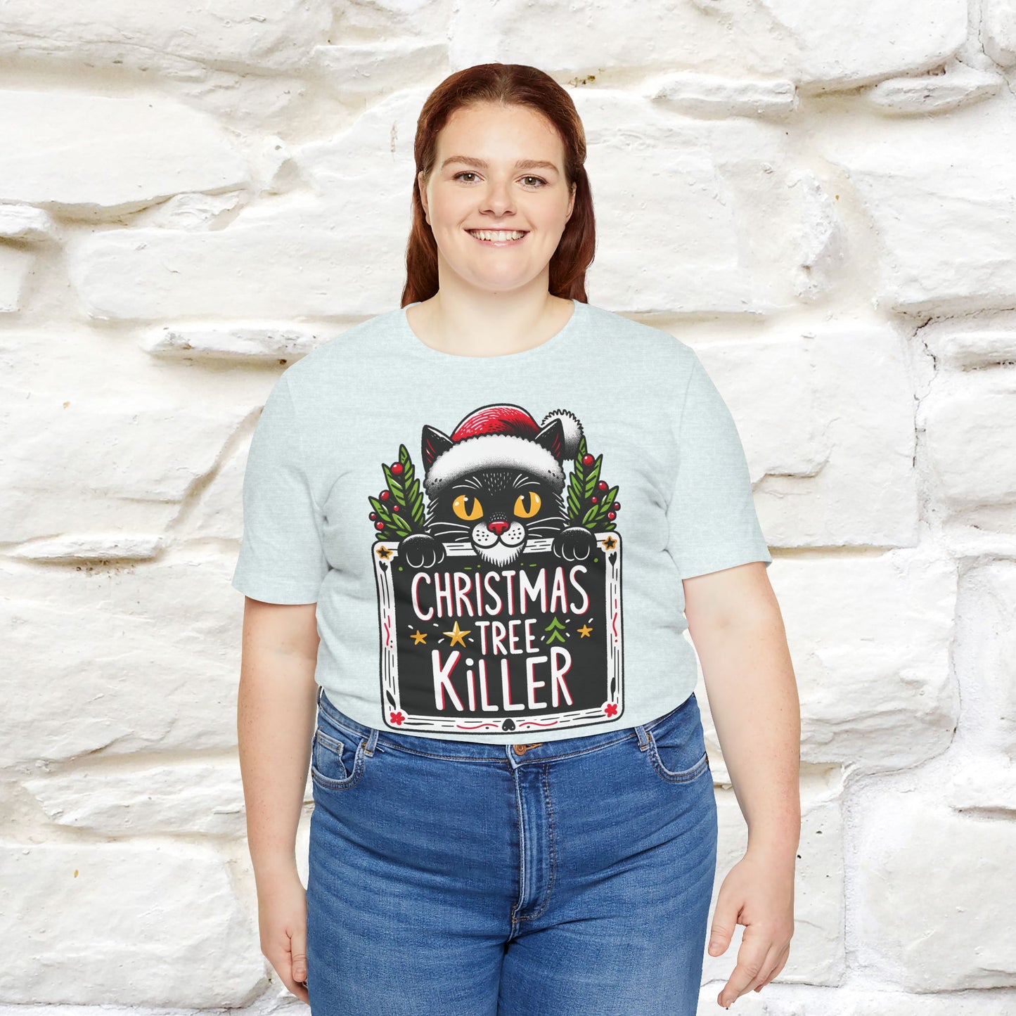 Christmas Tree Killer | Festive Cat Christmas Shirt for Men & Women | 100% Cotton*