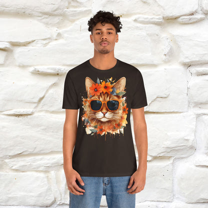 "Cool Cat in Bloom" T-shirt for Men and Women | 100% Cotton*