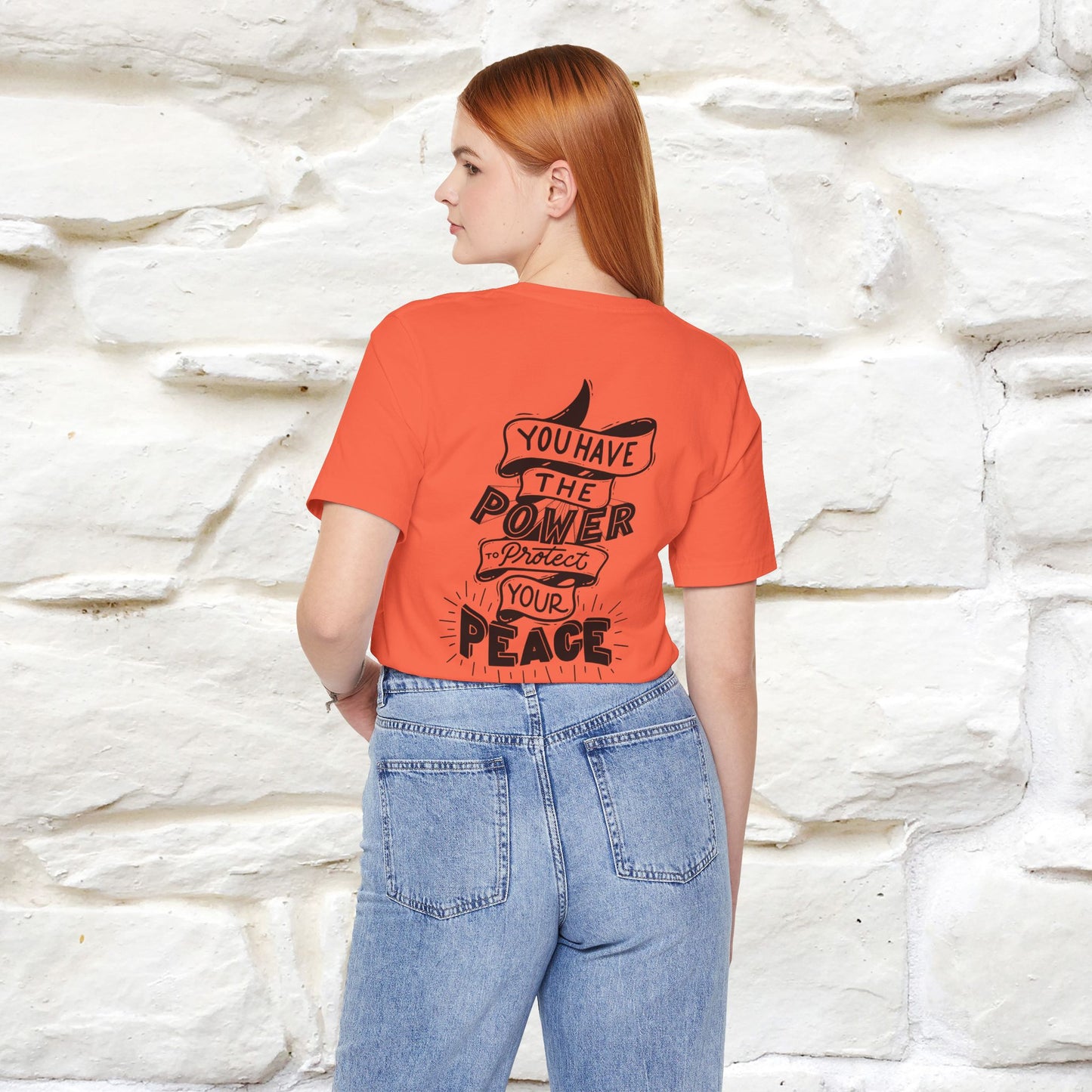 "You Have the Power to Protect Your Peace" Cat T-Shirt| Front & Back Design | Nunu&Miao Studio
