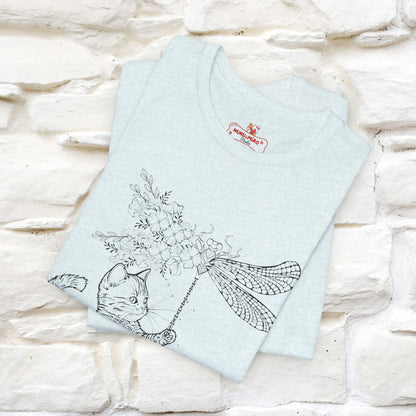 "The cat  And The Dragon Fly" Cat T-shirt for Men & Women | 100% Cotton*🐾