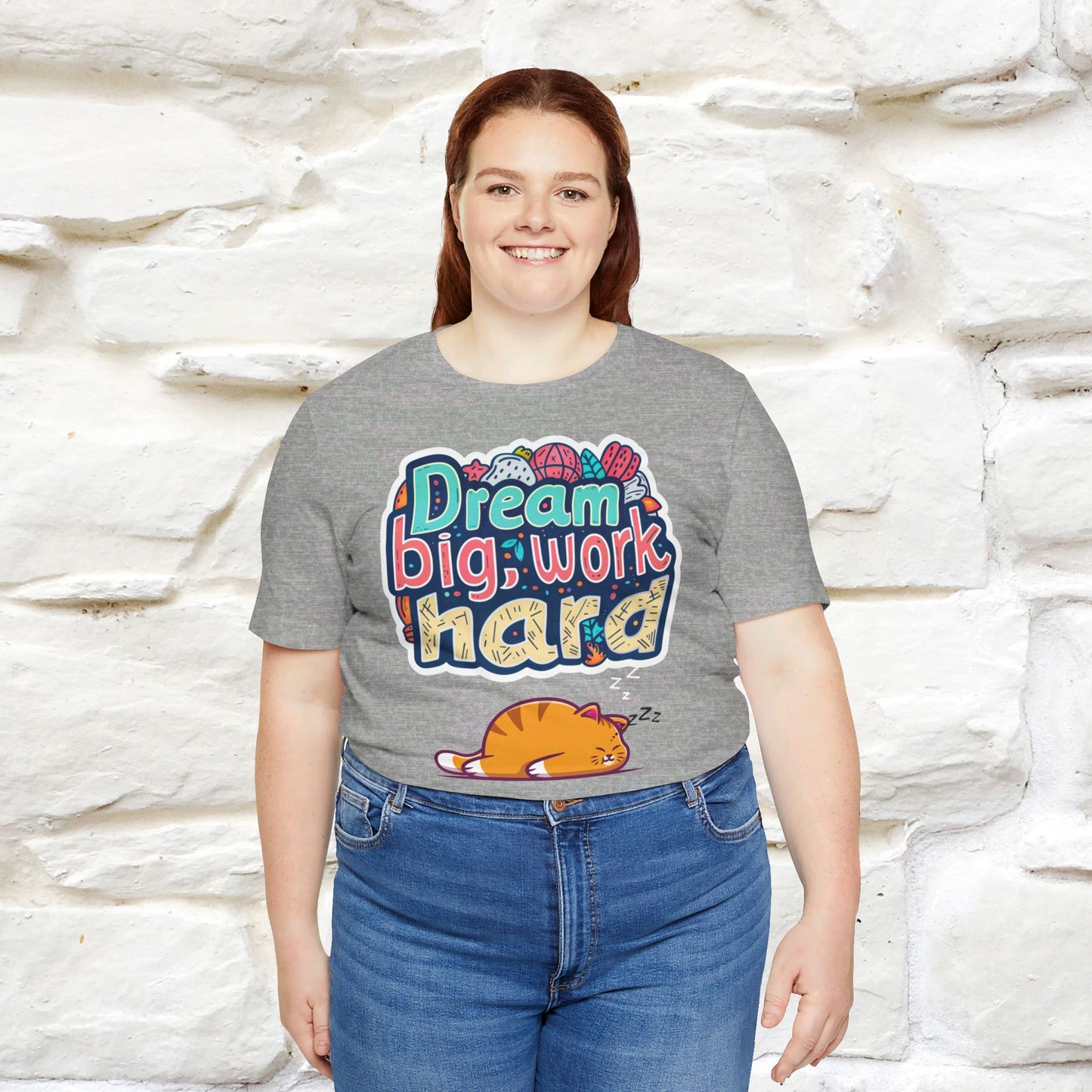 ''Dream Big Work Hard '' T-shirt for Women 100% Cotton* - Nunu&Miao Studio