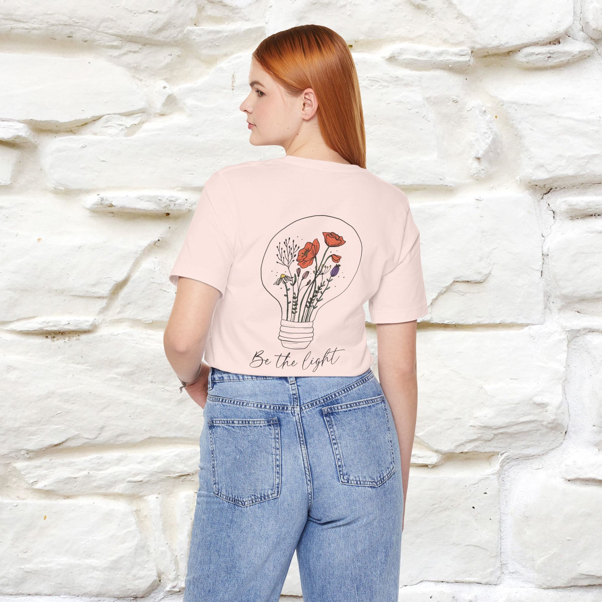 "Be The Light" Cat T-Shirt | Front & Back Design | Nunu&Miao Studio - Nunu&Miao Studio