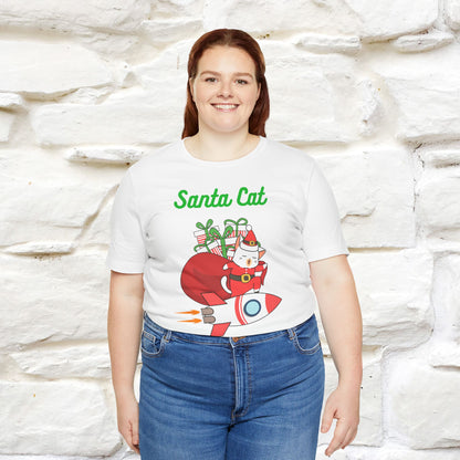 Santa Cat Christmas T-Shirt | Cat Lover Holiday Tee for Men & Women – 100% Cotton* | Meowy Christmas Collection