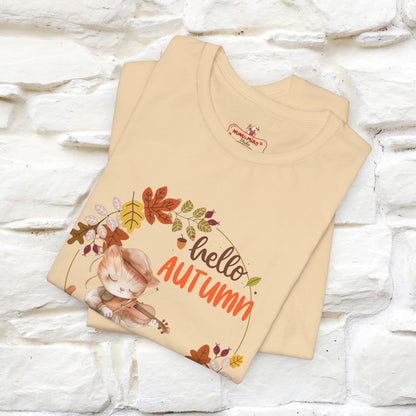 "Hello Autumn" Cat T-Shirt for Men & Women | 100% Cotton* | Cozy Fall Fashion - Nunu&Miao Studio