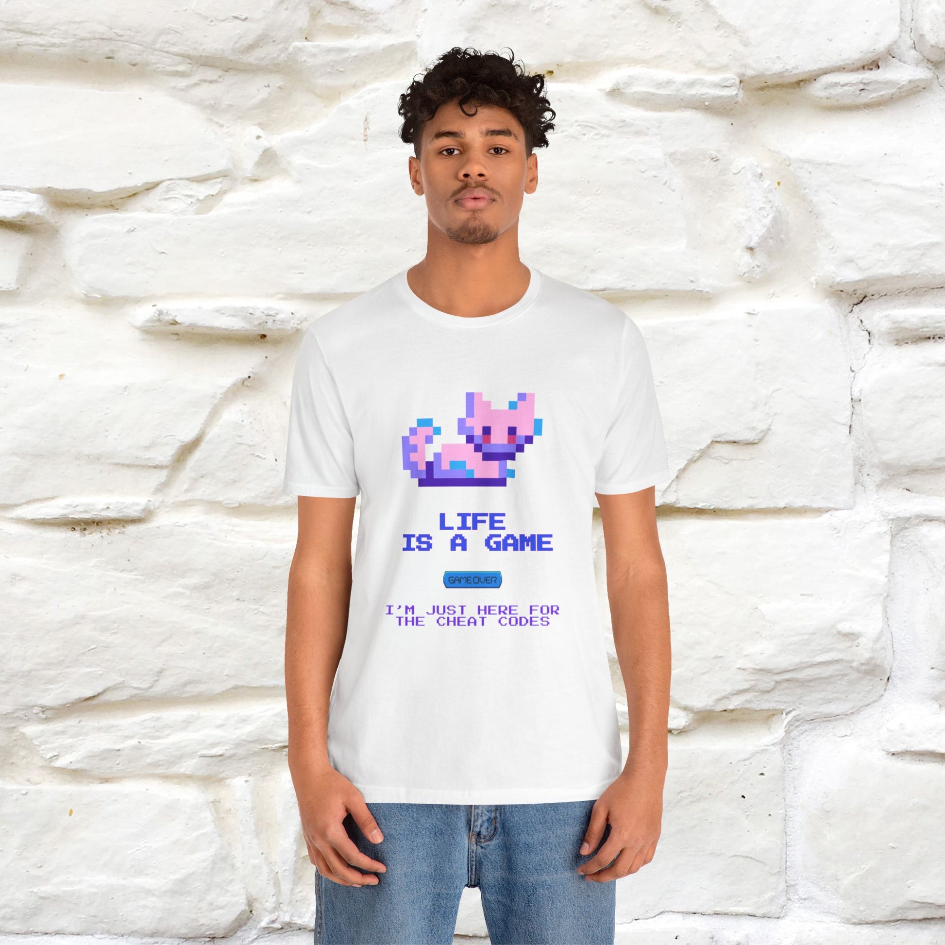 "Life Is A Game, I Am Just Here Fo The Cheat Code"  Cat T-Shirt | Nunu&Miao Studio - Nunu&Miao Studio